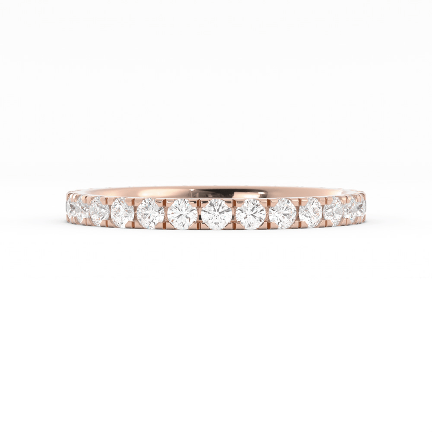 10K Rose Gold Round Eternity Lab Grown Diamond Wedding Band