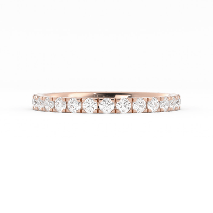 10K Rose Gold Round Eternity Lab Grown Diamond Wedding Band