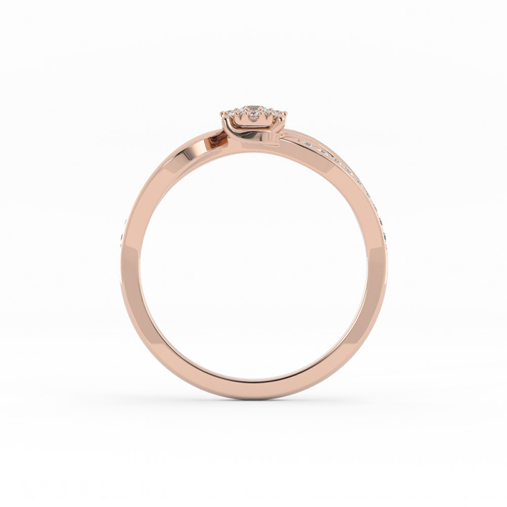 Lab Grown Diamond Split  Halo 10K Rose Gold Engagement Ring