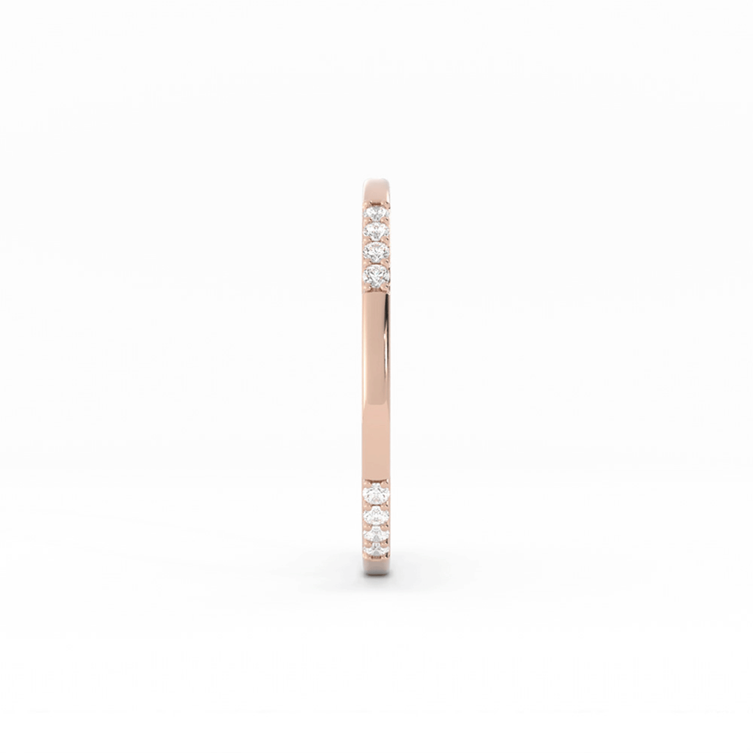 10K Rose Gold Round 16 Grouped Natural Diamond Wedding Band