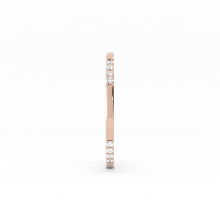 10K Rose Gold Round 16 Grouped Natural Diamond Wedding Band