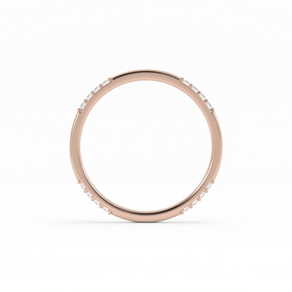 10K Rose Gold Round 16 Grouped Natural Diamond Wedding Band