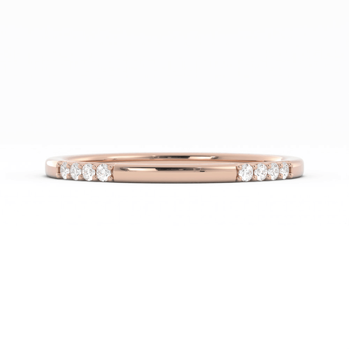 10K Rose Gold Round 16 Grouped Natural Diamond Wedding Band