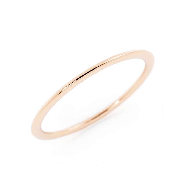 10K Rose Gold High Polish Domed 1mm Wedding Band