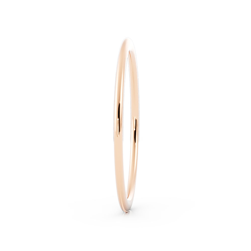 10K Rose Gold High Polish Domed 1mm Wedding Band