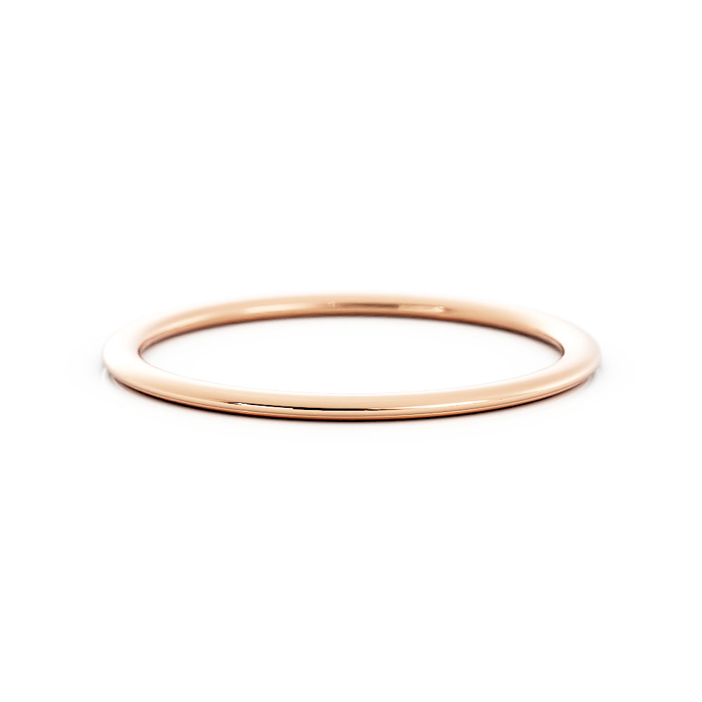 10K Rose Gold High Polish Domed 1mm Wedding Band