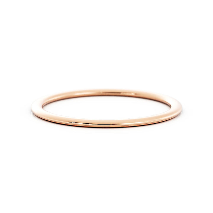 10K Rose Gold High Polish Domed 1mm Wedding Band
