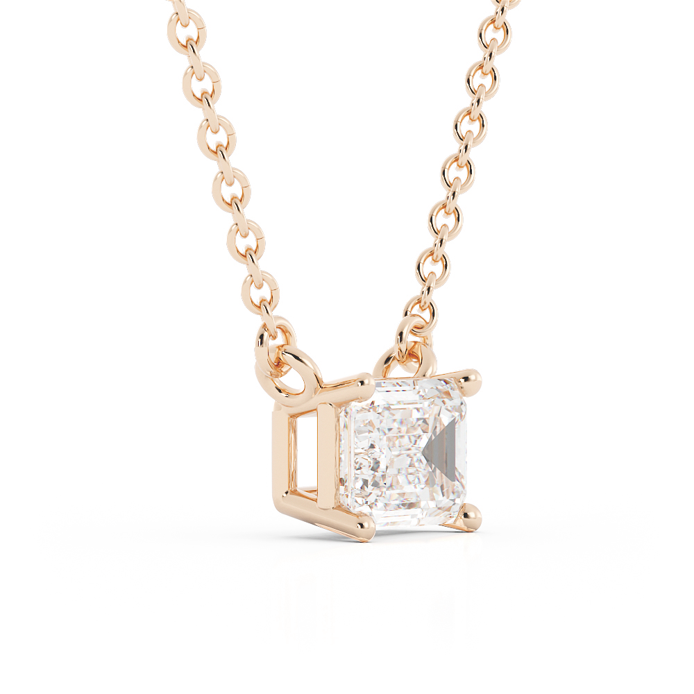Classic Emerald Cut moissanite 1.67 ct. Solitaire Pendant Necklace, 10k Rose Gold-2