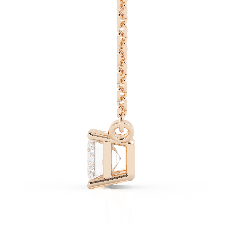 Classic Emerald Cut Moissanite Solitaire Necklace