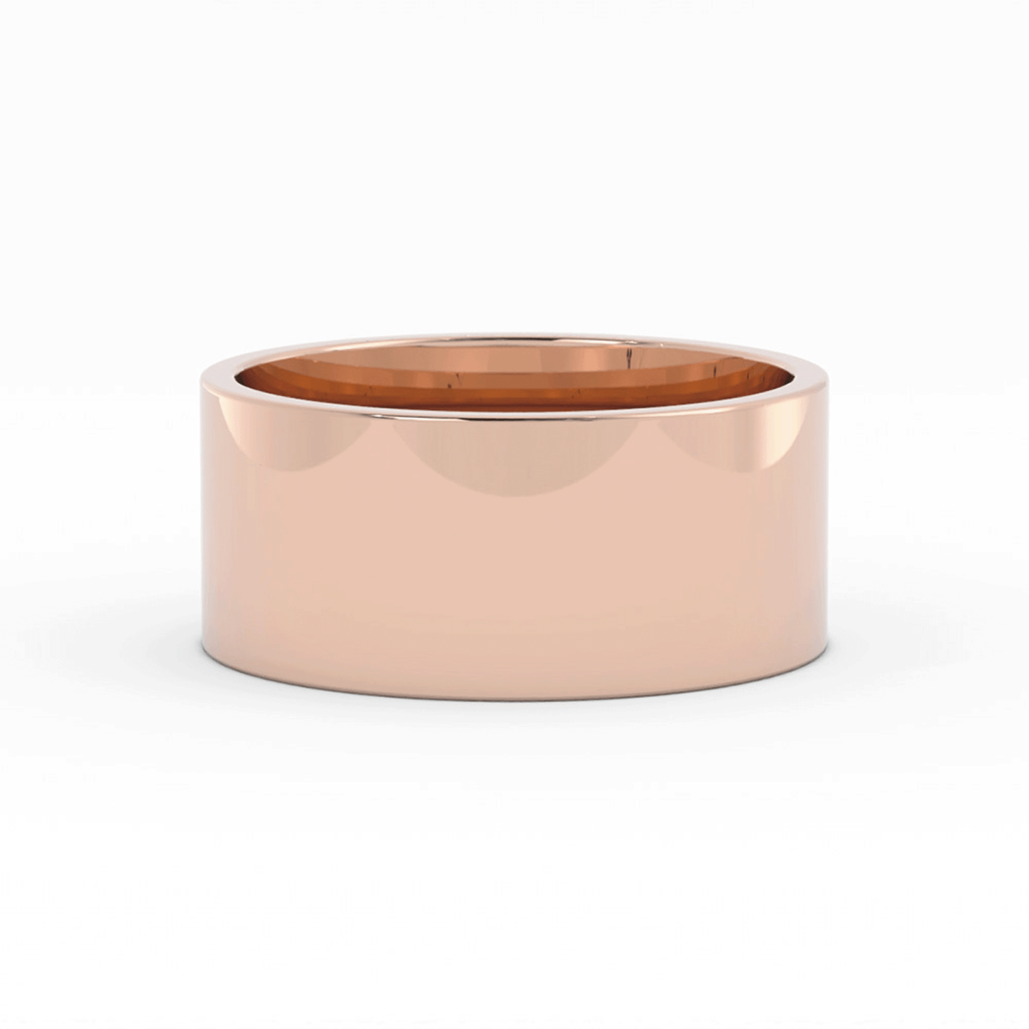 10K Rose Gold 10mm  Flat Comfort Fit Wedding Band