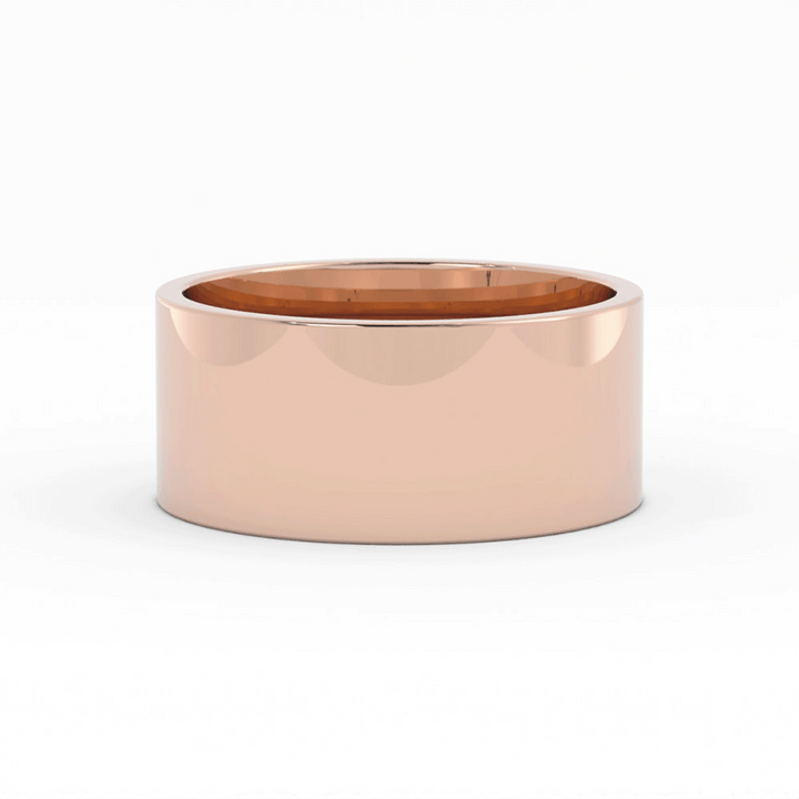 10K Rose Gold High Polish Flat 10mm Wedding Band
