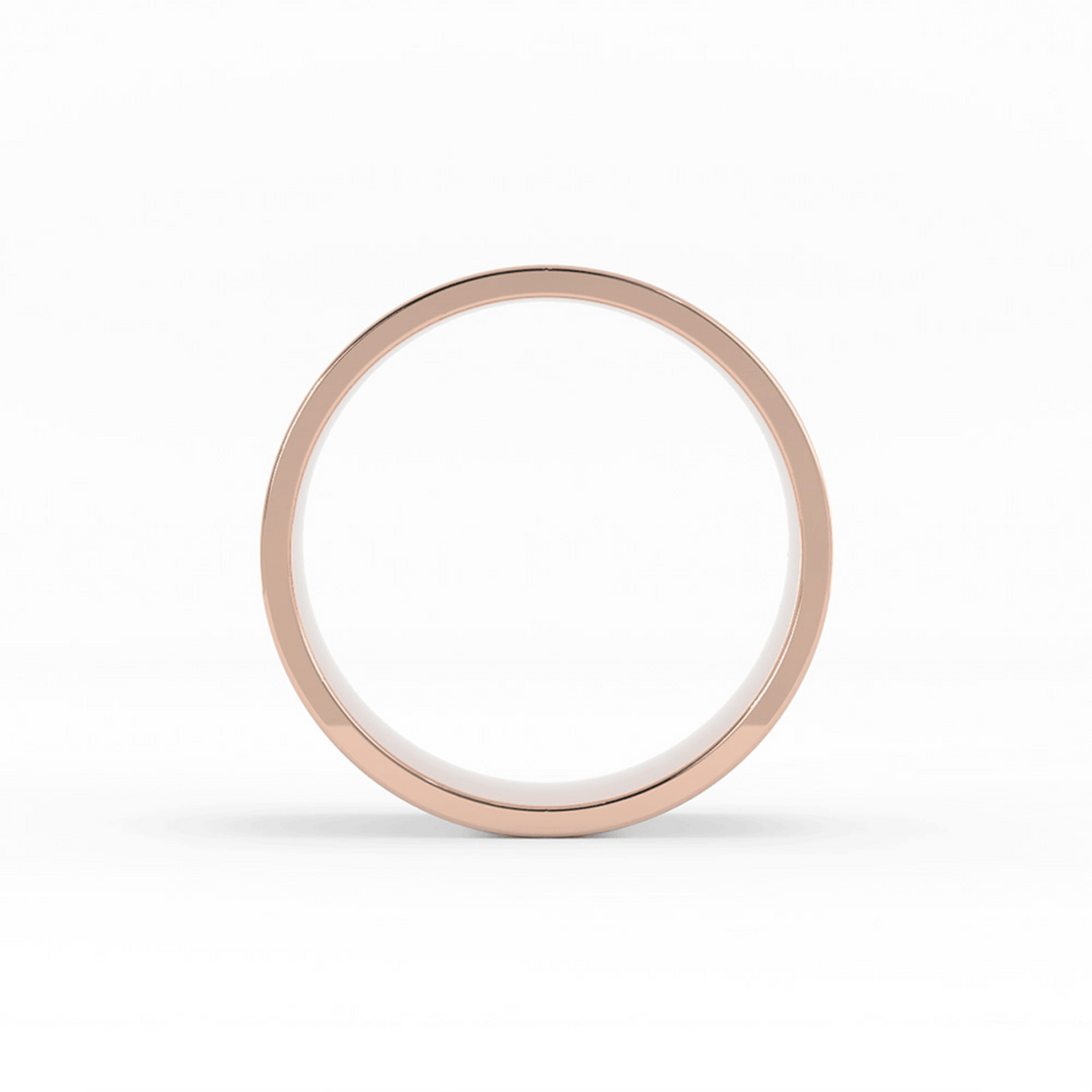 10K Rose Gold High Polish Flat 10mm Wedding Band