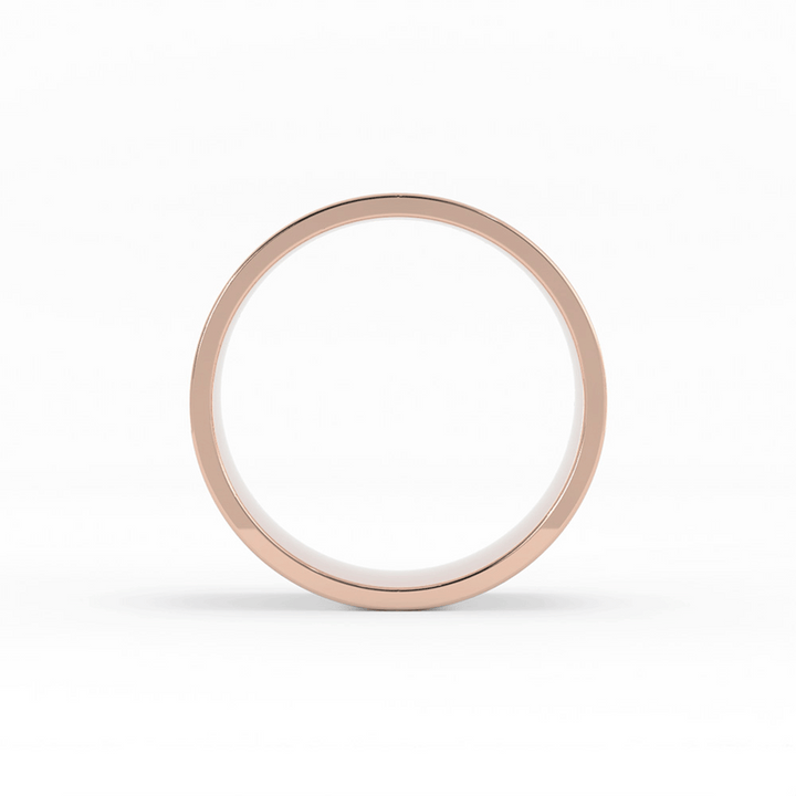 10K Rose Gold High Polish Flat 10mm Wedding Band