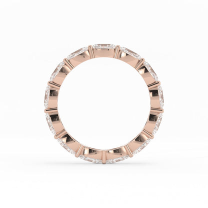 10K Rose Gold Lab Grown Diamond Oval Eternity 2.67mm Wedding Band