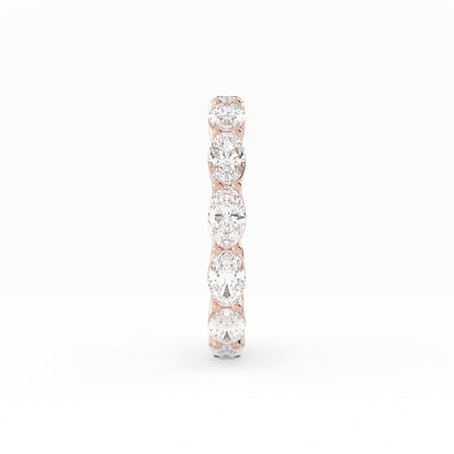 10K Rose Gold Lab Grown Diamond Oval Eternity 2.67mm Wedding Band