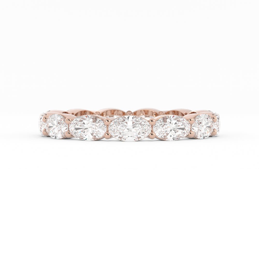 10K Rose Gold Lab Grown Diamond Oval Eternity 2.67mm Wedding Band