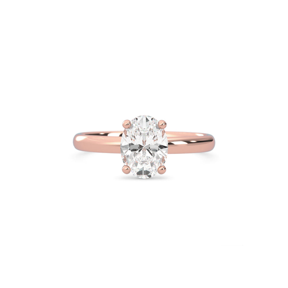 Oval Moissanite Solitaire Engagement Ring