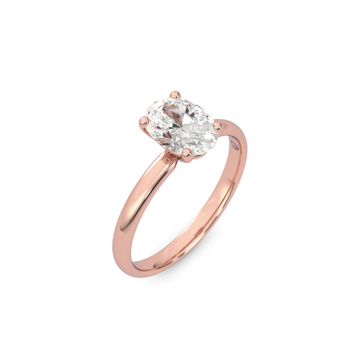 Oval Moissanite Solitaire Engagement Ring