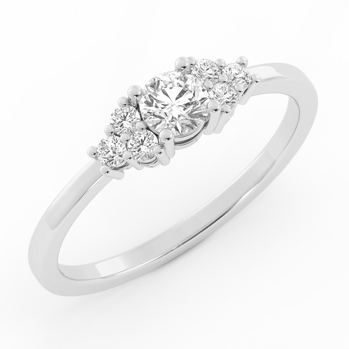 0.25ct Lab Grown Diamond Round Solitaire 10K White Gold Engagement Ring