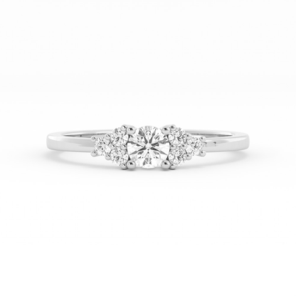 0.25ct Lab Grown Diamond Round Solitaire 10K White Gold Engagement Ring