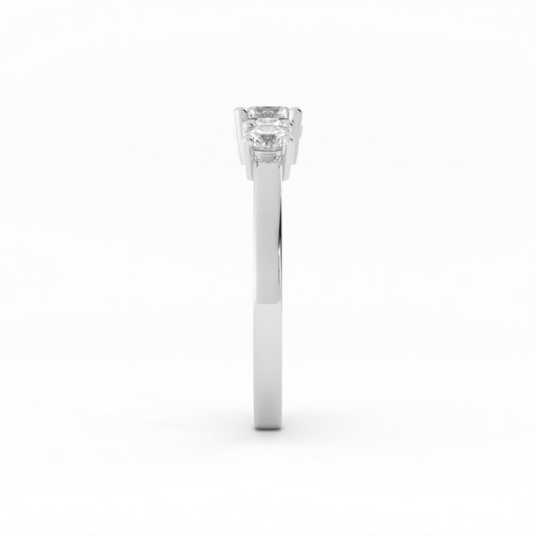 0.5ct Lab Grown Diamond Round Three Stone 10K White Gold Engagement Ring