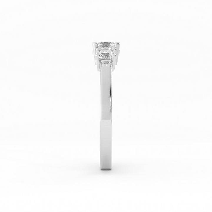 0.5ct Lab Grown Diamond Round Three Stone 10K White Gold Engagement Ring