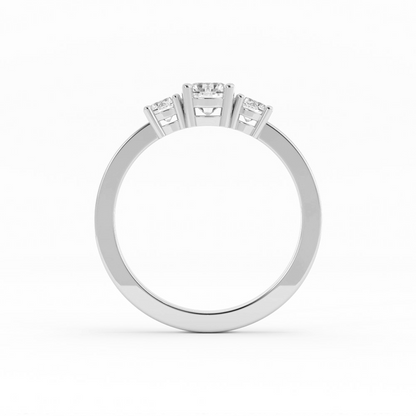 0.5ct Lab Grown Diamond Round Three Stone 10K White Gold Engagement Ring