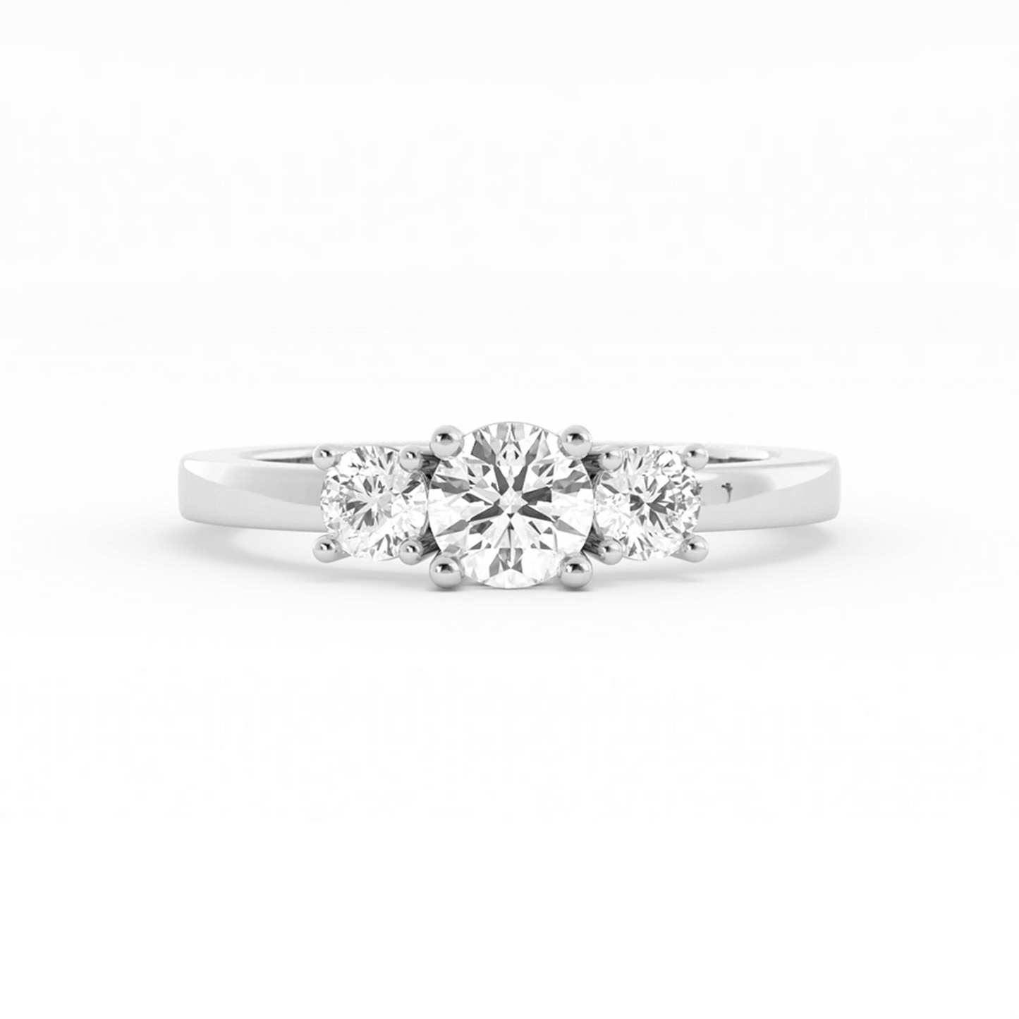 0.5ct Lab Grown Diamond Round Three Stone 10K White Gold Engagement Ring