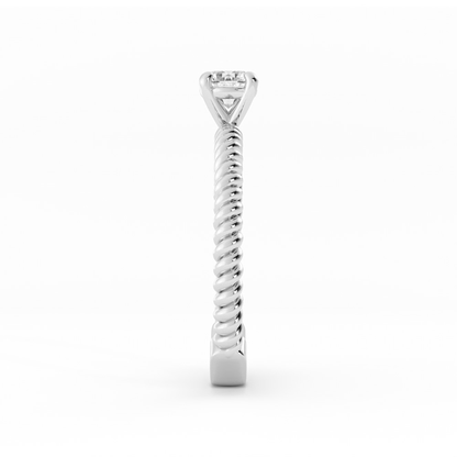 0.5ct Lab Grown Diamond Rope Solitaire 10K White Gold Engagement Ring