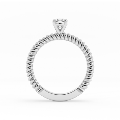 0.5ct Lab Grown Diamond Rope Solitaire 10K White Gold Engagement Ring