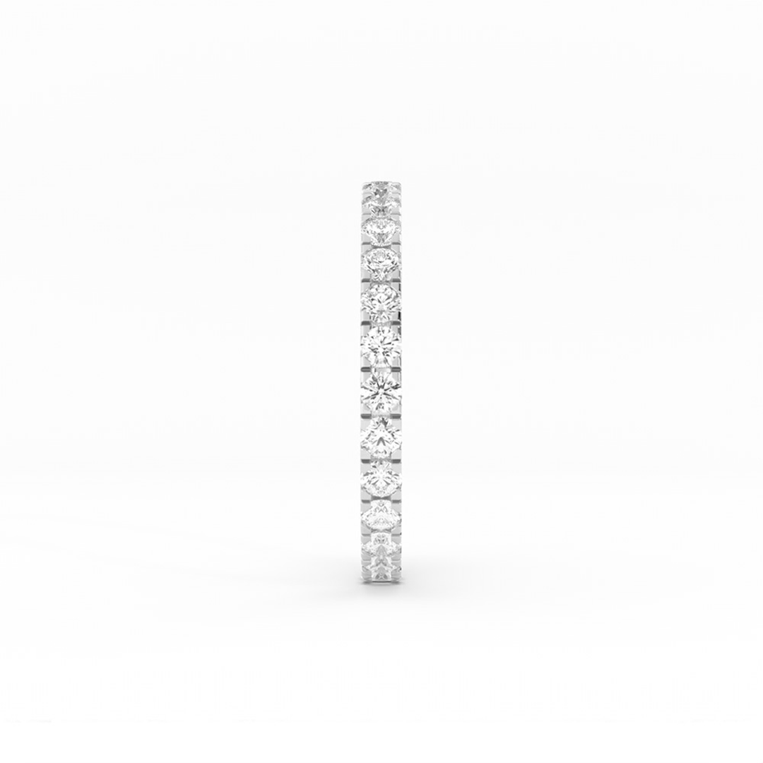 10K White Gold Round Eternity Lab Grown Diamond Wedding Band