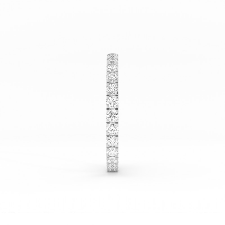 10K White Gold Round Eternity Lab Grown Diamond Wedding Band
