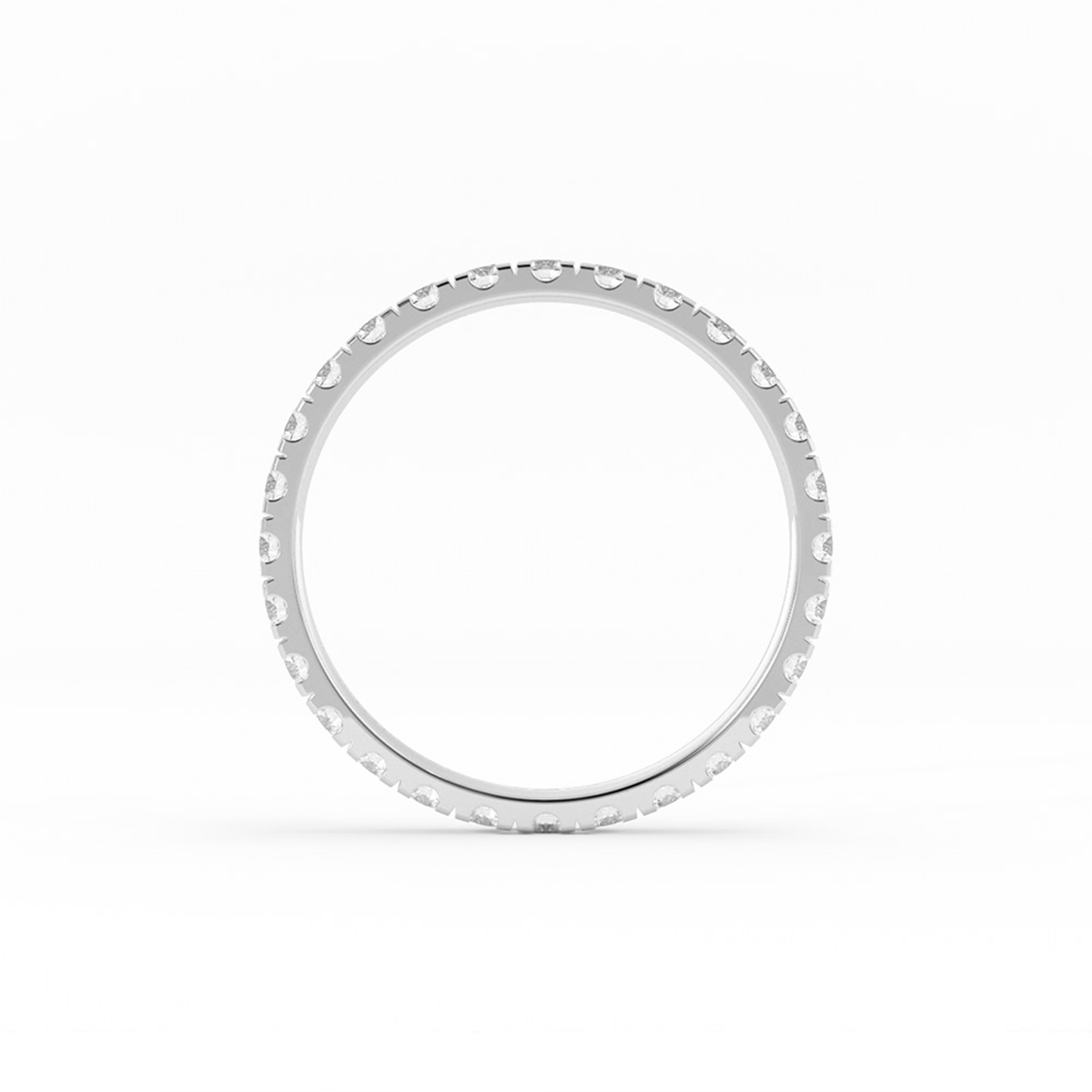 10K White Gold Round Eternity Lab Grown Diamond Wedding Band