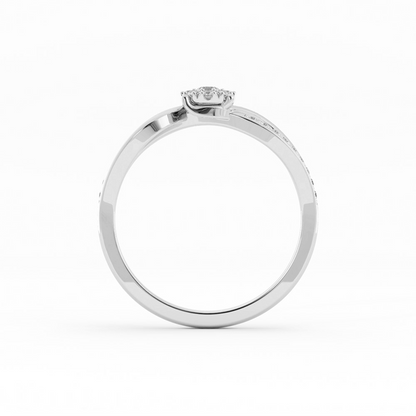 Lab Grown Diamond Split  Halo 10K White Gold Engagement Ring