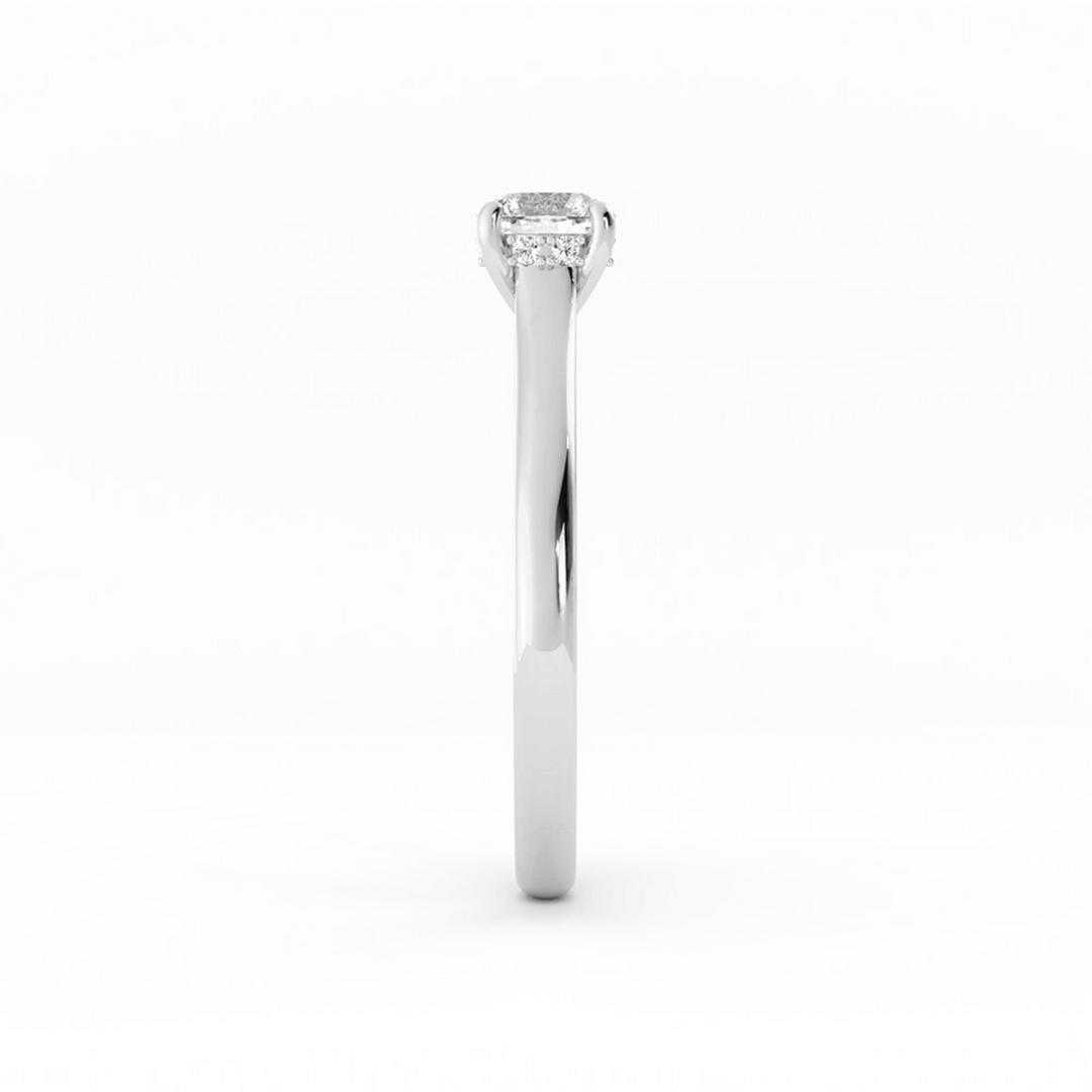0.5ct Lab Grown Diamond Round Hidden Halo 10K White Gold Engagement Ring
