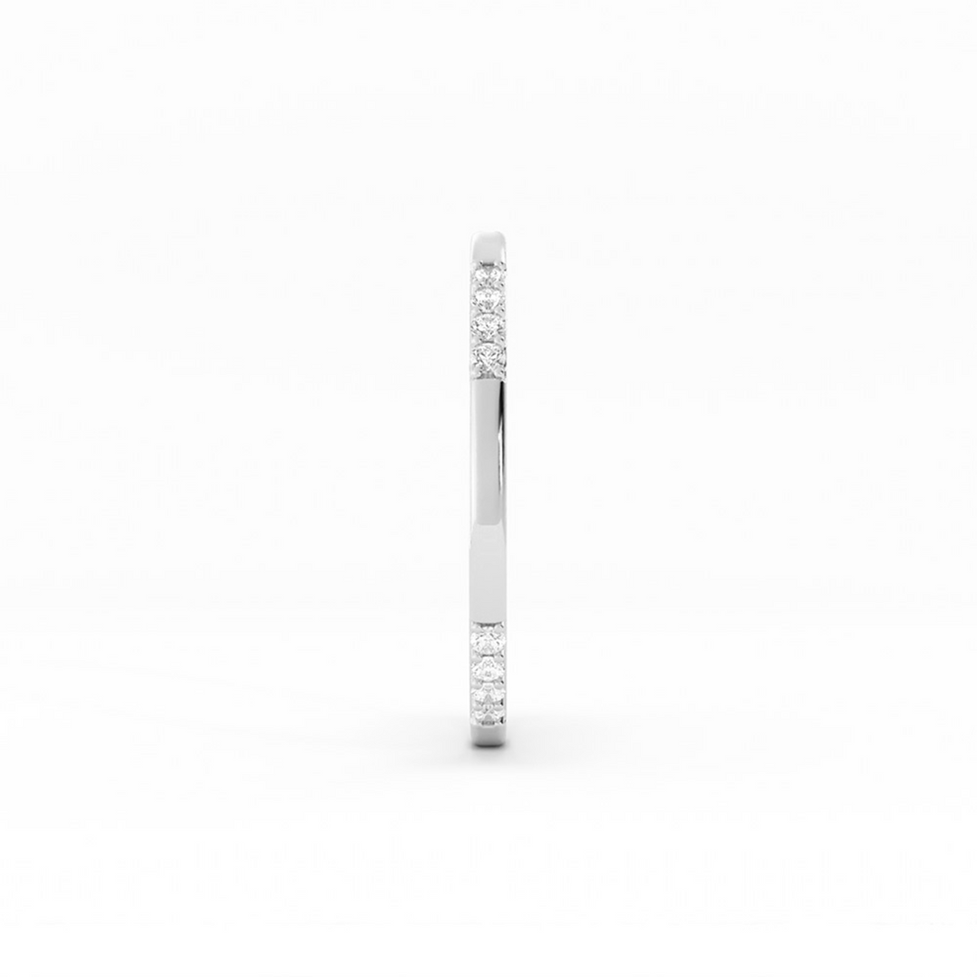 10K White Gold Round 16 Grouped Natural Diamond Wedding Band