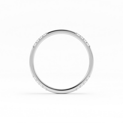 10K White Gold Round 16 Grouped Natural Diamond Wedding Band