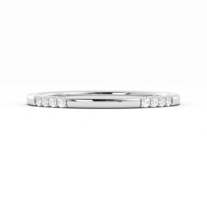 10K White Gold Round 16 Grouped Natural Diamond Wedding Band