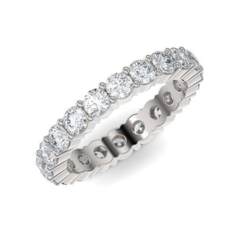 10K White Gold Round Eternity Lab Grown Diamond Wedding Band