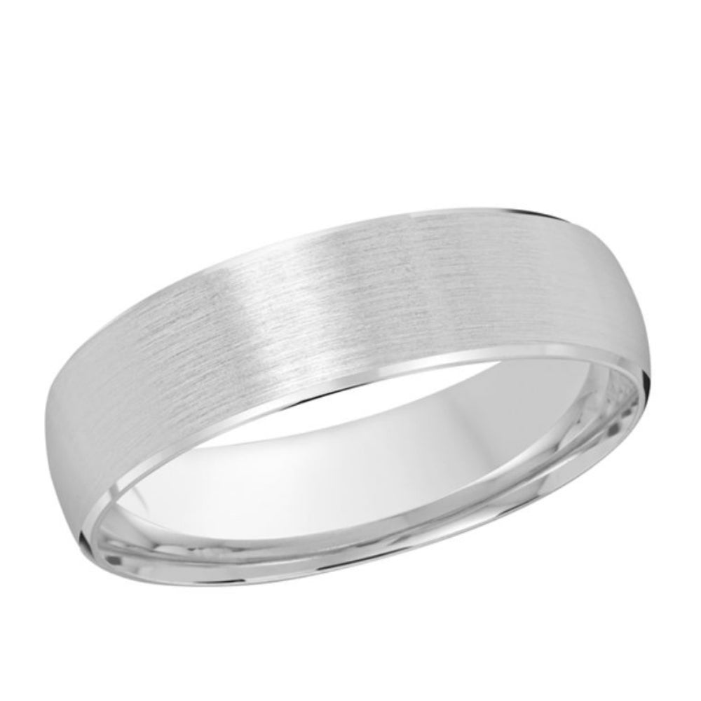 10K White Gold Satin Beveled Edge 7mm Wedding Band