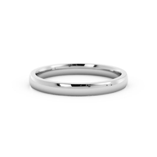 10k White Gold 2.5mm Mid-Weight Domed Comfort Fit Wedding Band