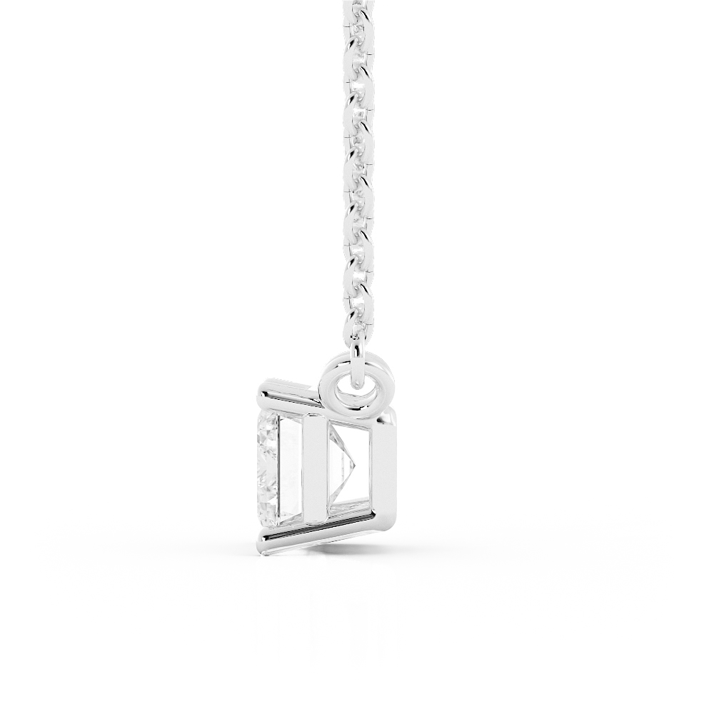 Classic Emerald Cut moissanite 1.67 ct. Solitaire Pendant Necklace, 10k White Gold-3