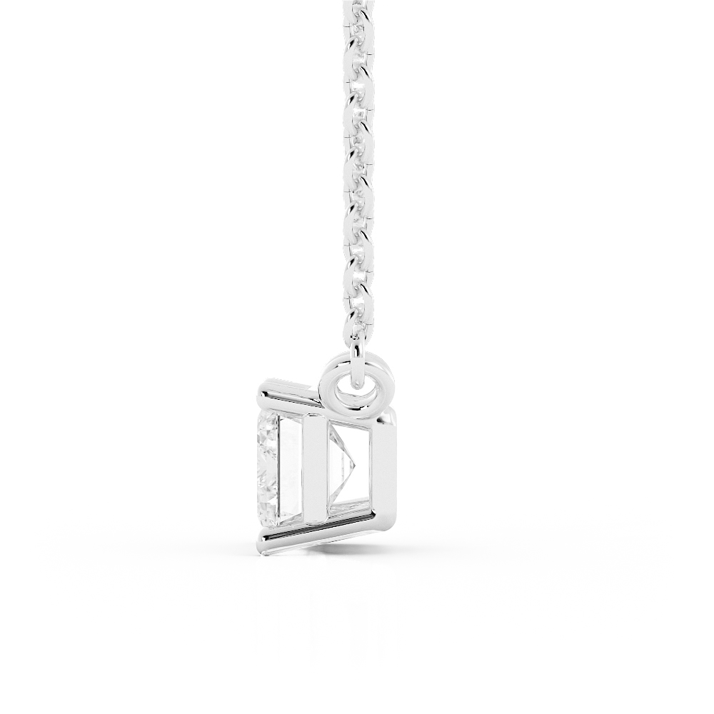 Classic Emerald Cut Moissanite Solitaire Necklace