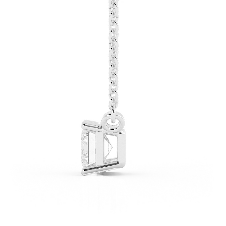 Classic Emerald Cut moissanite 1.67 ct. Solitaire Pendant Necklace, 10k White Gold-3