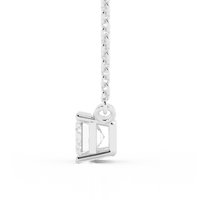 Classic Emerald Cut Moissanite Solitaire Necklace