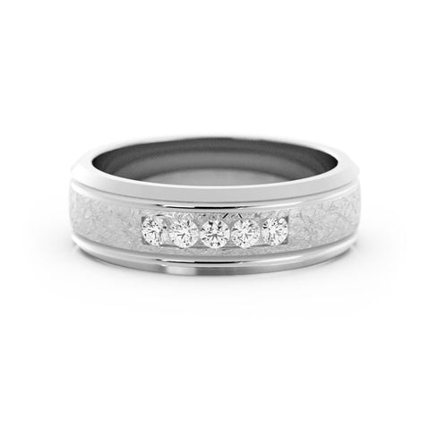 10K White Gold Round Five Lab Grown Diamond Wedding Band