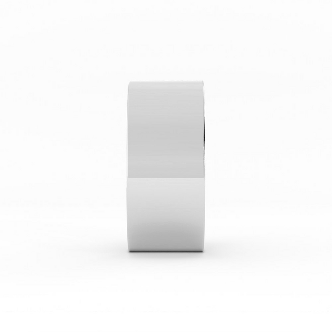 10K White Gold High Polish Flat 10mm Wedding Band