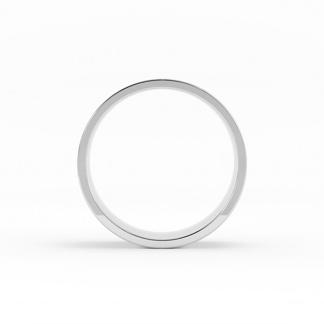 10K White Gold High Polish Flat 10mm Wedding Band
