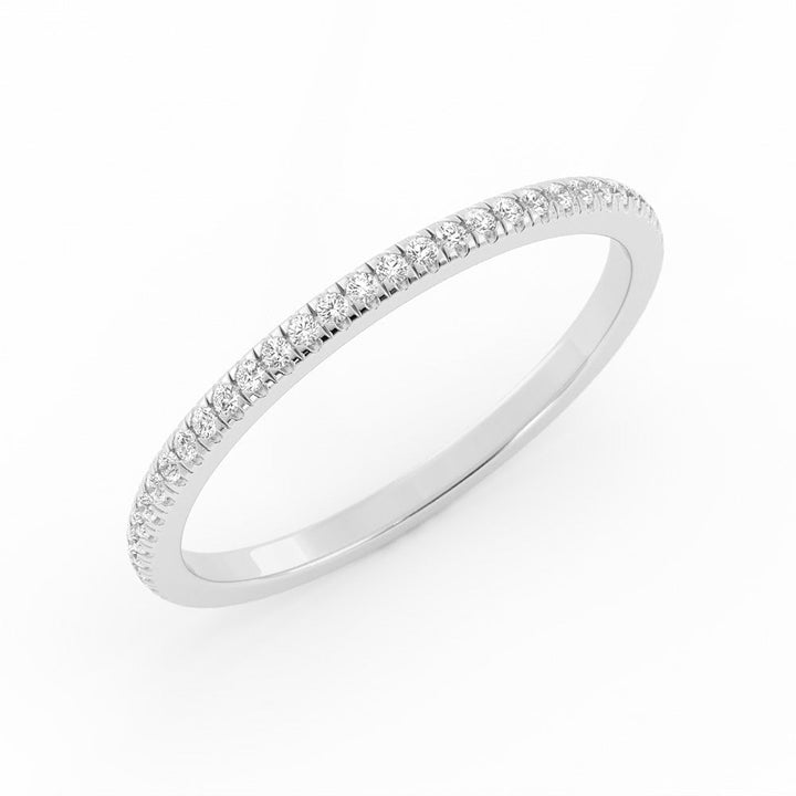 10K White Gold Round Lab Grown Diamond Eternity 1.7mm Wedding Band