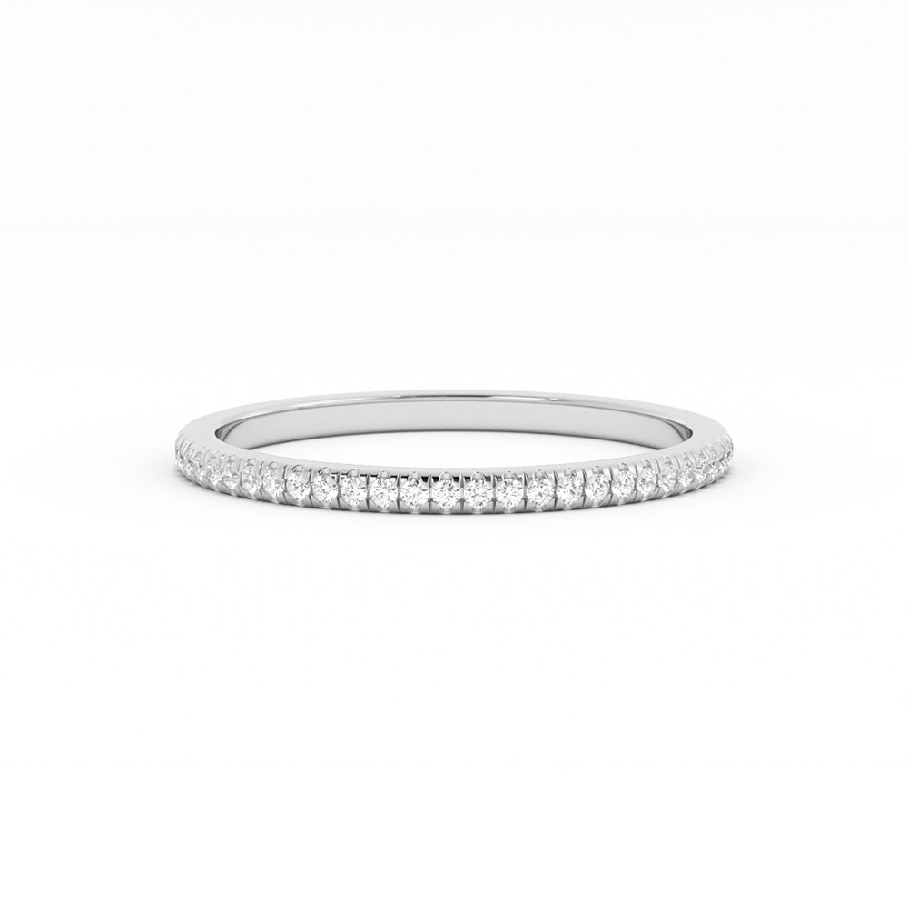 10K White Gold Round Lab Grown Diamond Eternity 1.7mm Wedding Band